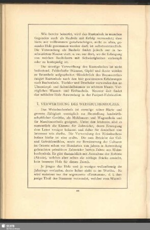 7. Verwerthung des Weissbuchenholzes