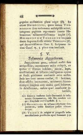 §. V. Testamenta Aegyptiorum.