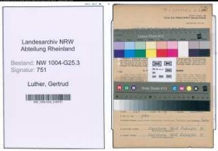 Entnazifizierung Gertrud Luther , geb. 25.02.1895 (Geschaeftsinhaber)