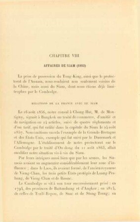 Chapitre VIII. Affaires de Siam (1893)