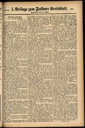 Zweite Ausgabe vom Samstag, den 13. April 1901.