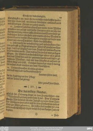 (XV.) Die beraubten Rauber.