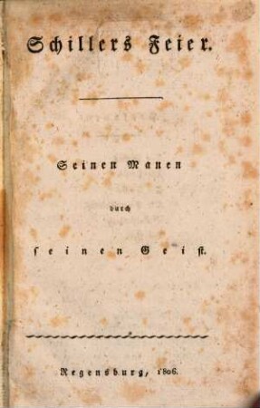 Schillers Feyer