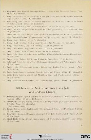 Altchinesische Steinschnitzereien aus Jade und anderen Steinen (Nr. 435-464)