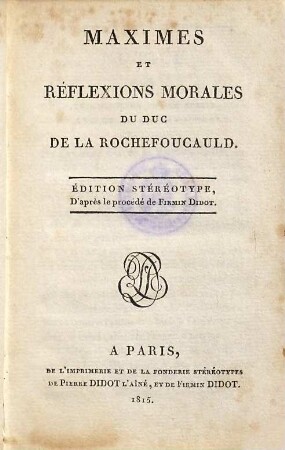 Maximes et reflexions morales