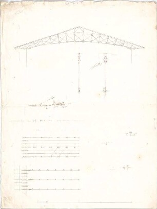 Voit, Johann Michael; Dachkonstruktion - Teilgrundrisse, Querschnitt, Details