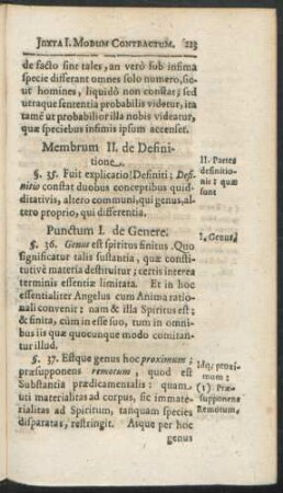 Punctum I. de Genere
