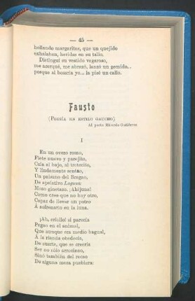 Fausto : (Poesía en estilo gaucho). Al poeta Ricardo Gutiérrez