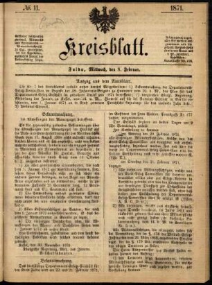 Ausgabe vom Mittwoch, den 08. Februar 1871.