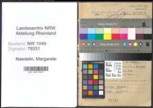 Entnazifizierung Margarete Naedelin , geb. 08.03.1891 (Lehrerin)