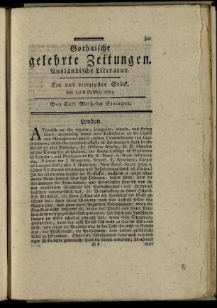 Ein und vierzigstes Stück, den 12ten October 1793.