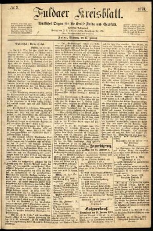 Ausgabe vom Mittwoch, den 15. Januar 1873.