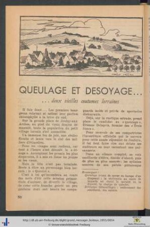 Queulage et Desoyage ... deux vielles coutumes lorraines.
