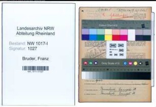 Entnazifizierung Franz Bruder , geb. 28.10.1898 (Baecker)