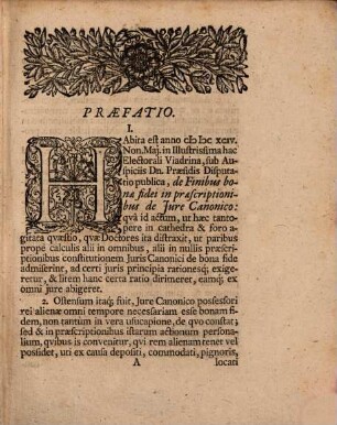 Disputatio Juridica Altera De Finibus Bonae Fidei In Praescriptionibus De Jure Canonico
