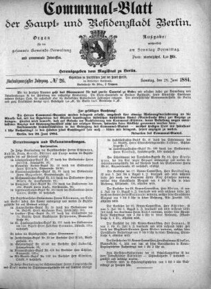 1884,26: No. 26, 29. Juni 1884