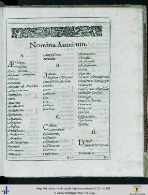Nomina Autorum.