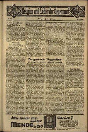 Dritte Ausgabe vom Sonntag, den 21. Oktober 1934.