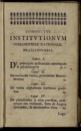 Conspectus Institutionum Philosophiae Rationalis