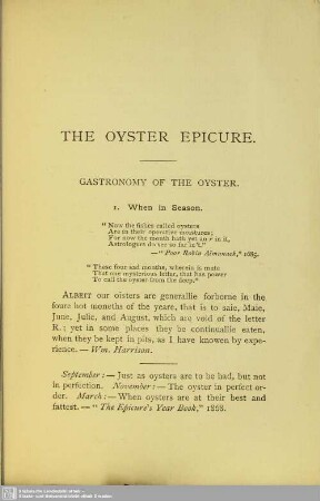 Gastronomy of the Oyster