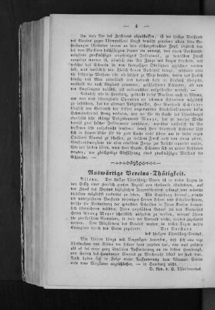 Auswärtige Vereins=Thätigkeit.