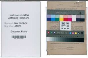 Entnazifizierung Franz Gebauer , geb. 30.08.1895 (Redakteur)