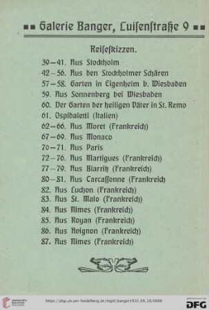 Reiseskizzen (Nr.39-87)