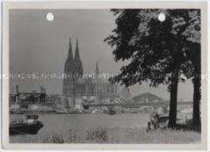 Köln, Hohe Domkirche St. Petrus und Neue Deutzer Brücke