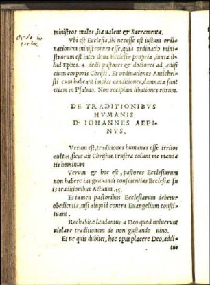 De Traditionibvs Hvmanis D. Iohannes Aepinvs.
