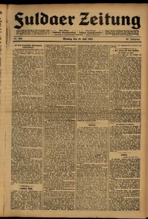 Ausgabe vom Montag, den 21. Juli 1913.