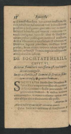 De Societate Herili. Caput VI.