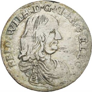 Dritteltaler des Kurfürsten Friedrich Wilhelm von Brandenburg, 1672