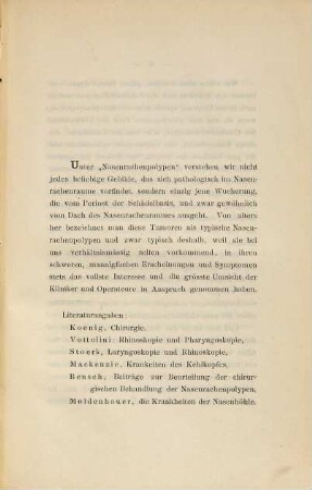Ein Beitrag zur Beurteilung der klinischen Nasenrachenpolypen