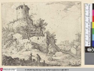 [Tempel der Sibylle; Temple of the Sibyl at Tivoli; Ruïne van een toren]