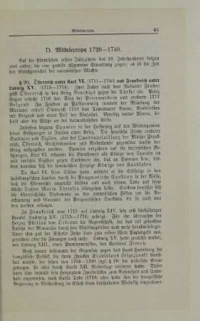 D. Mitteleuropa 1720-1740