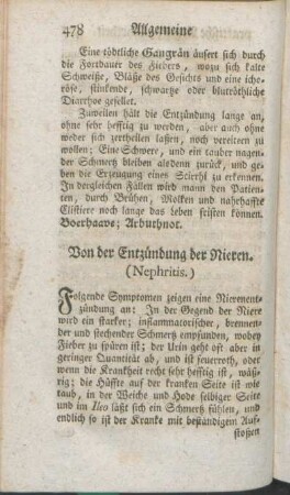 Von der Entzündung der Nieren. (Nephritis.)