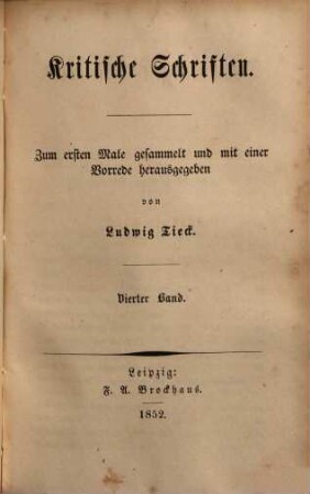 Kritische Schriften : zum erstenmale gesammelt und mit einer Vorrede herausgegeben. 4, Dramaturgische Blätter, zweiter Theil