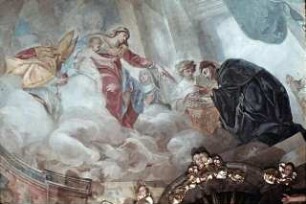 Vision des heiligen Nikolaus von Tolentino: Erscheinung der Madonna und des heiligen Augustinus