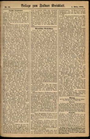 Zweite Ausgabe vom Samstag, den 03. März 1883.