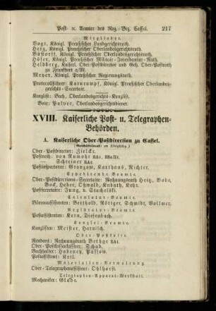 Kaiserliche Post- und Telegraphen-Behörden