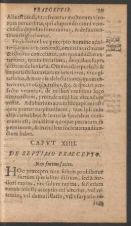 Caput XIIII. De Septimo Praecepto.