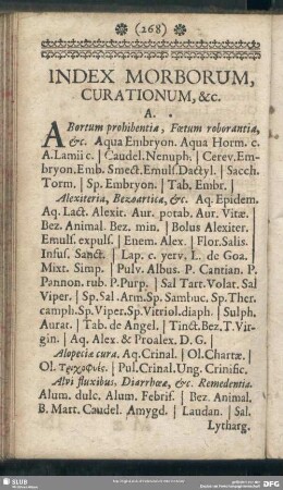 Index Morborum Curationum, &c.
