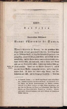 XXXIV. Das Leben des florentinischen Bildhauers Nanni d'Antonio di Banco.