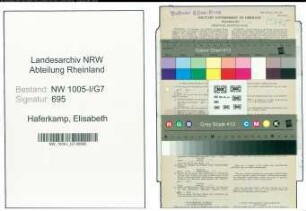 Entnazifizierung Elisabeth Haferkamp , geb. 20.05.1877 ()
