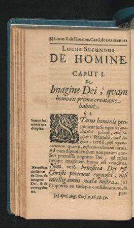 Caput I. De Imagine Dei, quam homo ex prima creatione habuit.