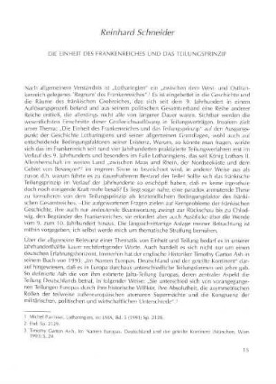 Die Einheit des Frankenreiches und das Teilungsprinzip