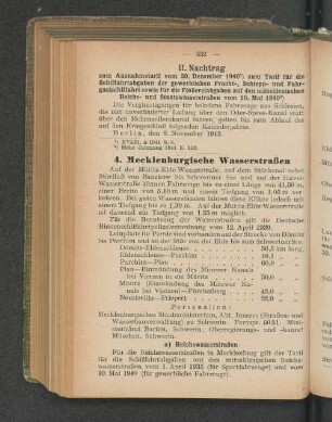II. Nachtrag zum Ausnahmetarif vom 20. Dezember 1940 1) zum Tarif für die Schiffahrtabgaben der gewerblichen Fracht-, Schlepp- und Fahrgastschiffahrt sowie für die Flößereiabgaben auf den mitteldeutschen Reichs- und Staatswasserstraßen vom 10. Mai 1940 ²)