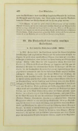 III. Die Vorherrschaft des deutsch-römischen Kaiserthums