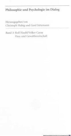 Hass und Gewaltbereitschaft