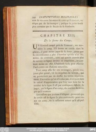 Chapitre XIII. De la forme des Camps.